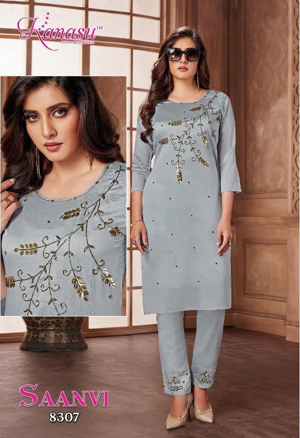 Kanasu Saanvi Silk Embroidery Kurti With Bottom Catalog
